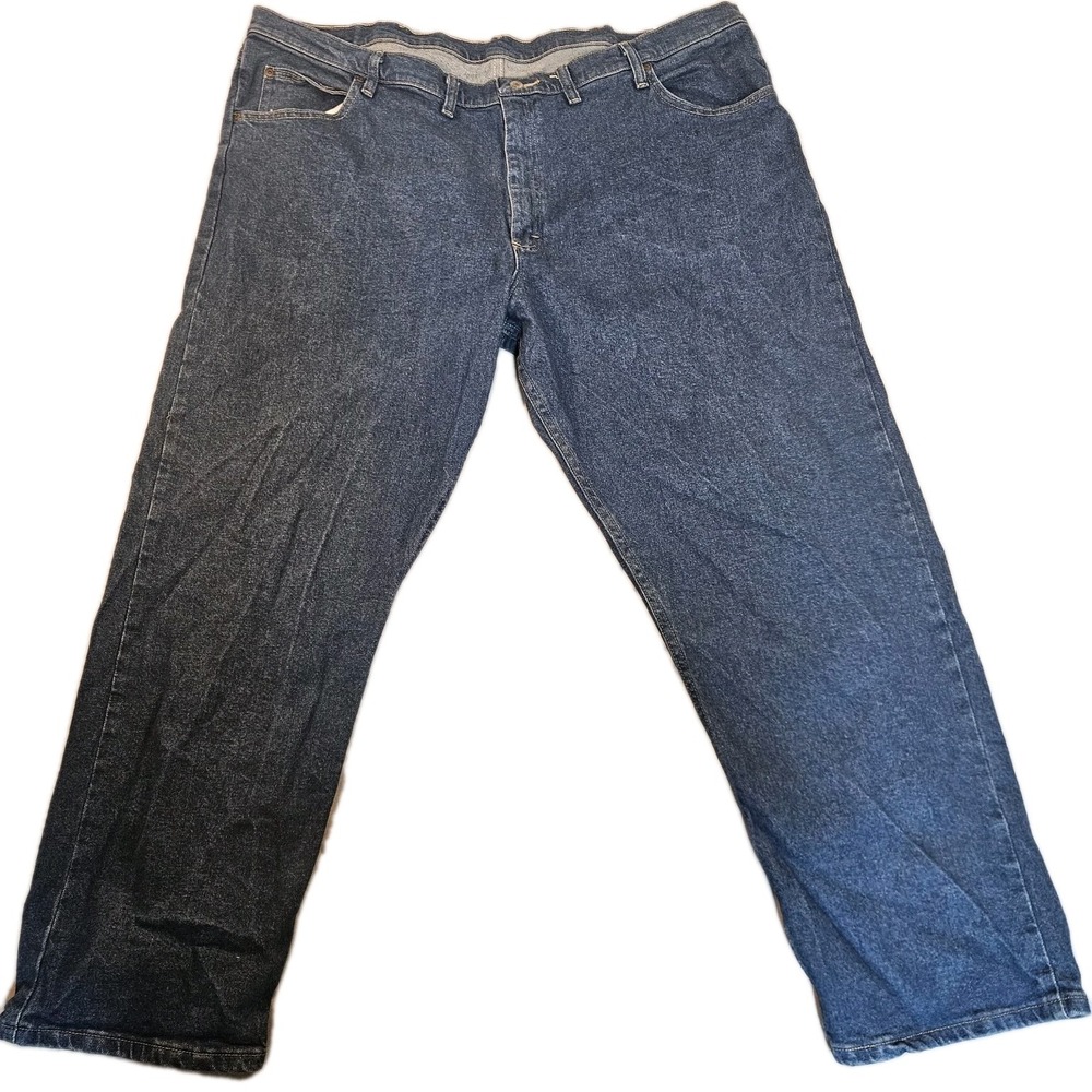 Wrangler Premium Quality Mens 46x30 Dark Wash Comfort Stretch Jeans 1097FXVMD
